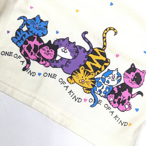 Vintage Basic Editions Sweatshirt Girls Size 5T Cream Kitty Cat Turtleneck - Picture 3 of 6